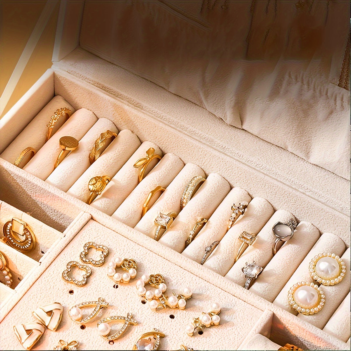 Skanto | Leather Jewelry Box Organizer with Drawers