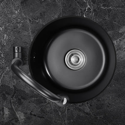 Kalsten | Single Bowl Kitchen Sink Round Stainless Steel Sink with Drain Strainer Kits