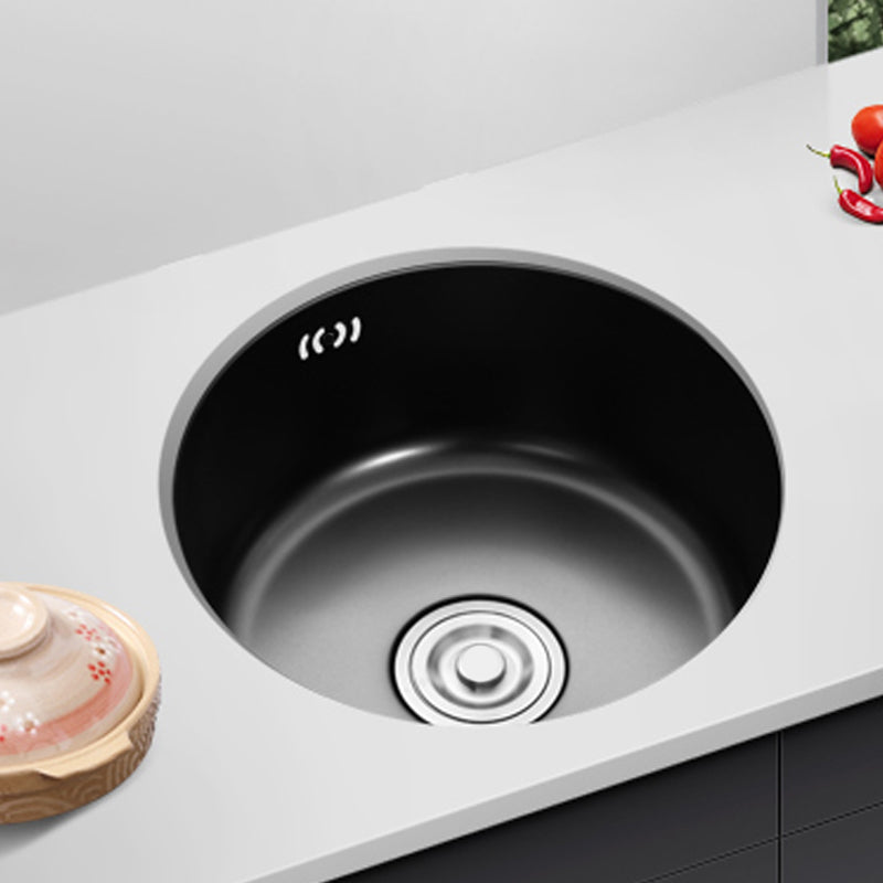 Kalsten | Single Bowl Kitchen Sink Round Stainless Steel Sink with Drain Strainer Kits