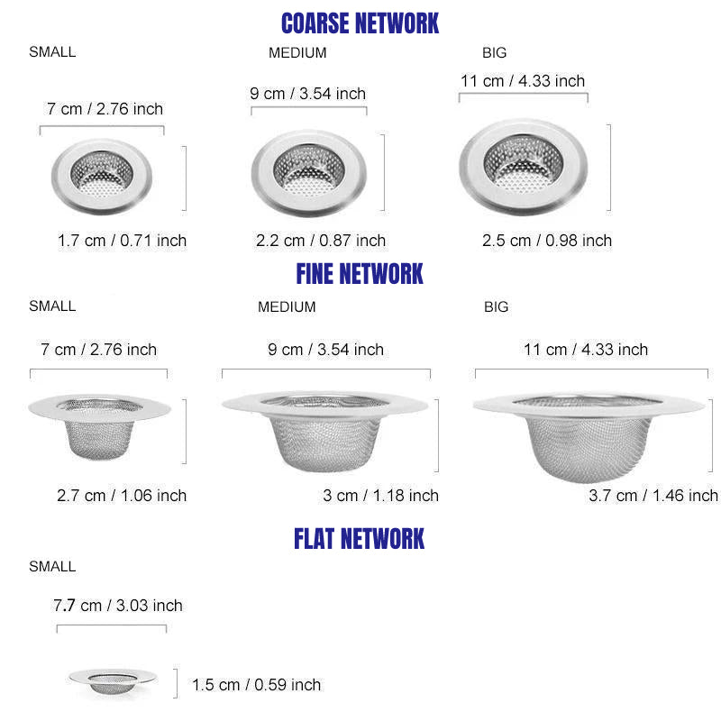 Stainless steel kitchen sink filter