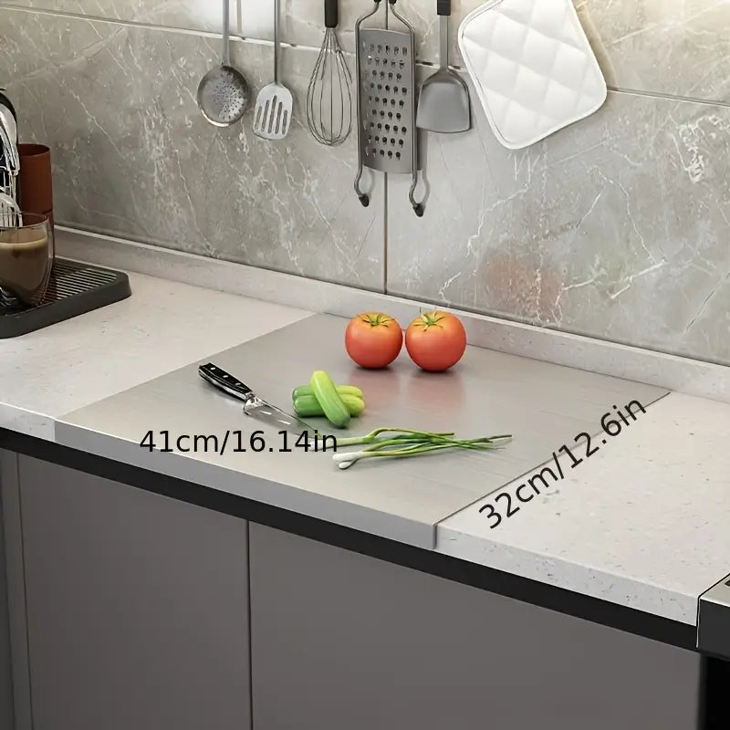 Double-sided stainless steel cutting board – Non-slip & hygienic | Perfect for the kitchen | Karnz