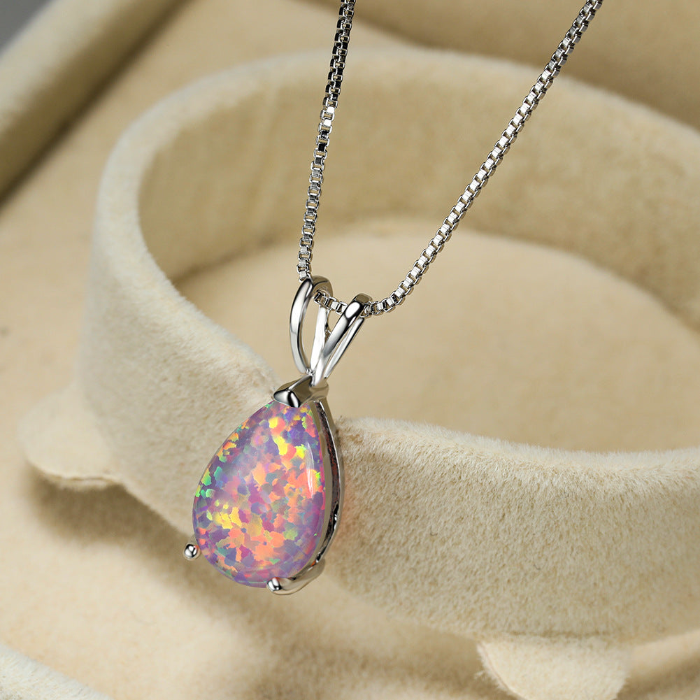 Skanto | Minimalist Drop Opal Pendant Necklace - Selina