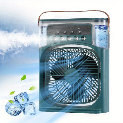 1pc Portable Air Conditioner, Portable Household Air Cooler, Hydro Cooling Fan, Portable Office Air Cooler, 3-Speed Air Cooling Fan Humidifier, 5 Humidifying Spray Nozzles for Household Appliances | Brehn