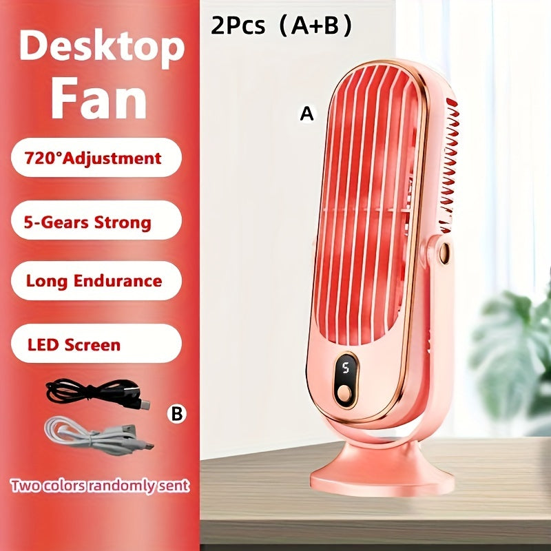 Portable Air Conditioner Fan - Large Battery, Dual Motor, 5-Speed Air Cooler with 720° All-around Air Blower - Ideal for Office, Camping, Outdoor RV, USB Fan - Great Gift for Thanksgiving, Halloween, Christmas | Karnz
