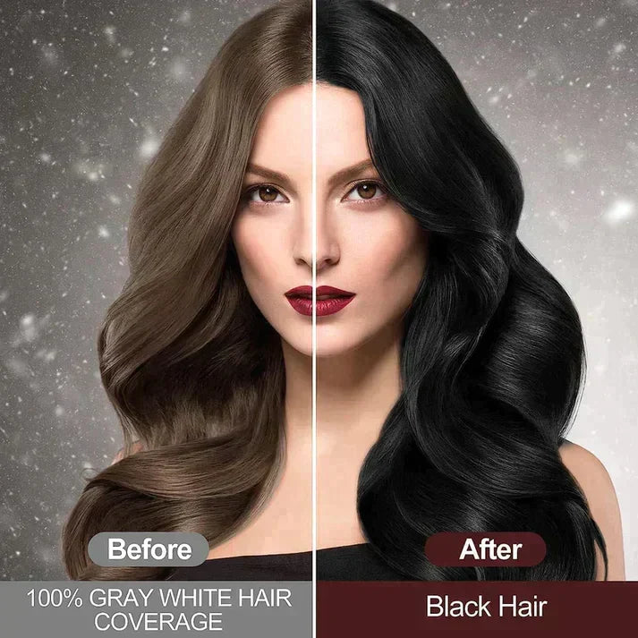 Brehn | Black Hair Dye Shampoo | 3-in-1 Ayurveda-Formula: Coloring, Conditioning & Cleansing | Natural Grey Hair Coverage in 5 Minutes | Ammonia-free & Gentle