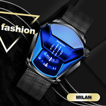 Men's quartz watch in diamond style