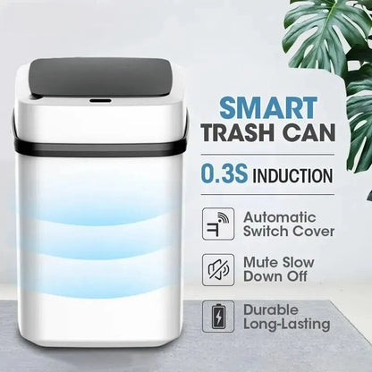 Kitchen Waste Bin 13L Bathroom Touch Trash Can for Toilet Smart Trash Can Waste Container Dustbin Smart Garbage Can Kitchen