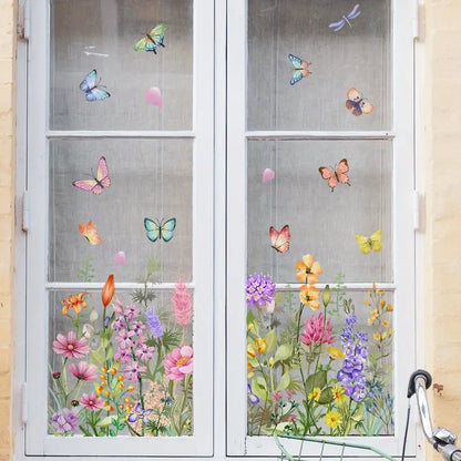 BowLift | 💐 Colorful Floral Bouquet Window Sticker 🖼️ (Removable without leaving marks)