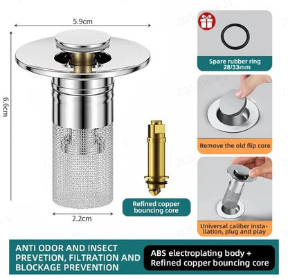 BowLift | Isolate odor and prevent cockroaches-Stainless Steel Floor Drain Filter