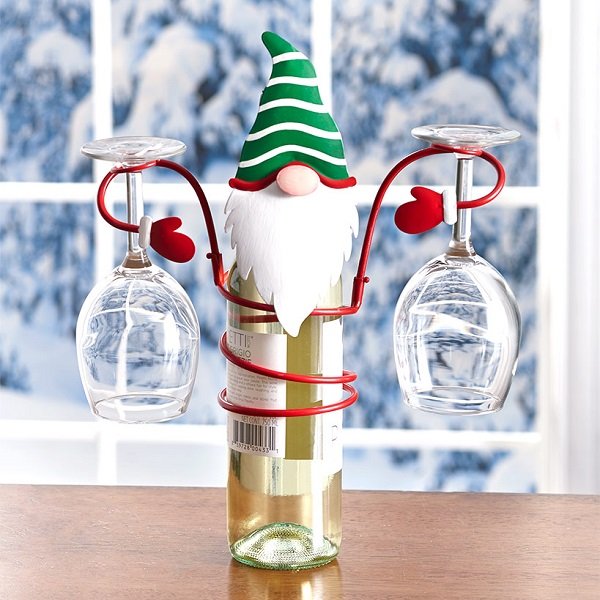 Skanto | Holiday Wine Bottle & Glass Holder - Christmas Decoration