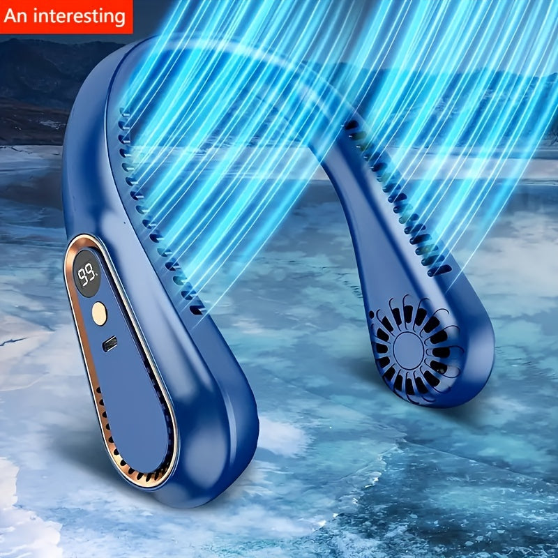 1pc Portable USB Cooler Fan with 5 Speeds and Digital Display - Super Strong Technology and Bladeless Design for Outdoor Use | Karnz
