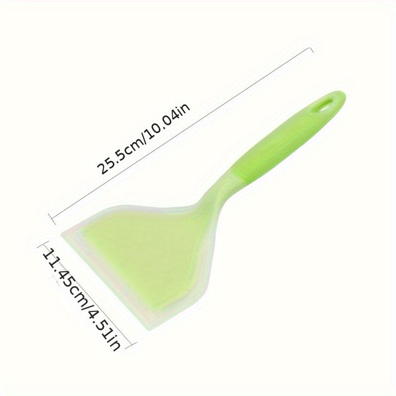 Skanto | Premium Tamagoyaki Silicone Spatula - Heat Resistant, Non-stick with Wide Ergonomic Grip - Ideal for Pizza, Frying, Grilling, Pancakes, Fluorescent Green, Eid Al-Adha Mubarak
