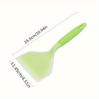Skanto | Premium Tamagoyaki Silicone Spatula - Heat Resistant, Non-stick with Wide Ergonomic Grip - Ideal for Pizza, Frying, Grilling, Pancakes, Fluorescent Green, Eid Al-Adha Mubarak