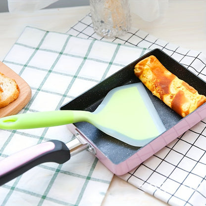 Skanto | Premium Tamagoyaki Silicone Spatula - Heat Resistant, Non-stick with Wide Ergonomic Grip - Ideal for Pizza, Frying, Grilling, Pancakes, Fluorescent Green, Eid Al-Adha Mubarak