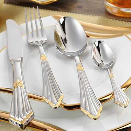 Skanto | 4-Piece Luxury Partial Gold Cutlery Set
