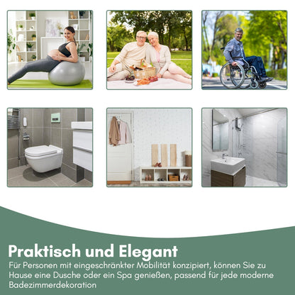 Foldable Shower Seat with Armrests Wall Mount | Karnz