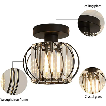 BowLift | Pendant Light Black Glass Globe Ceiling Fixture