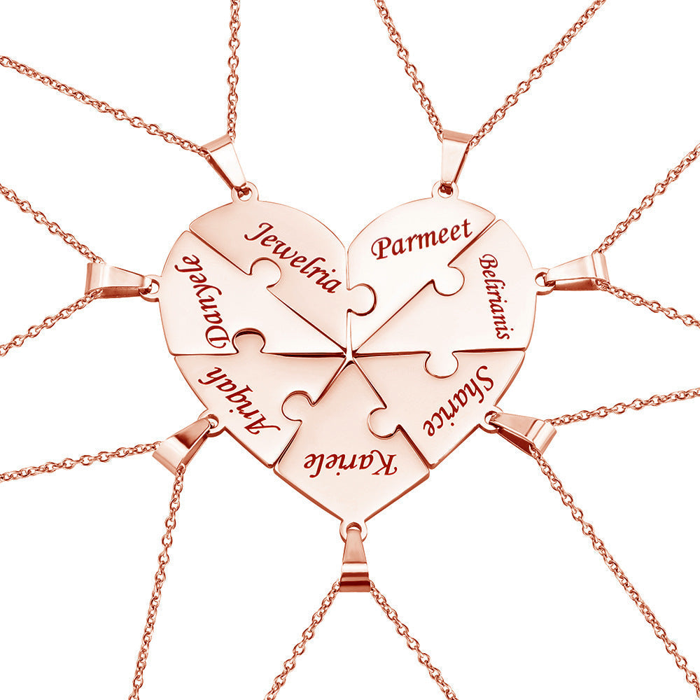 BowLift | Personalized Family Heart Puzzle Necklace