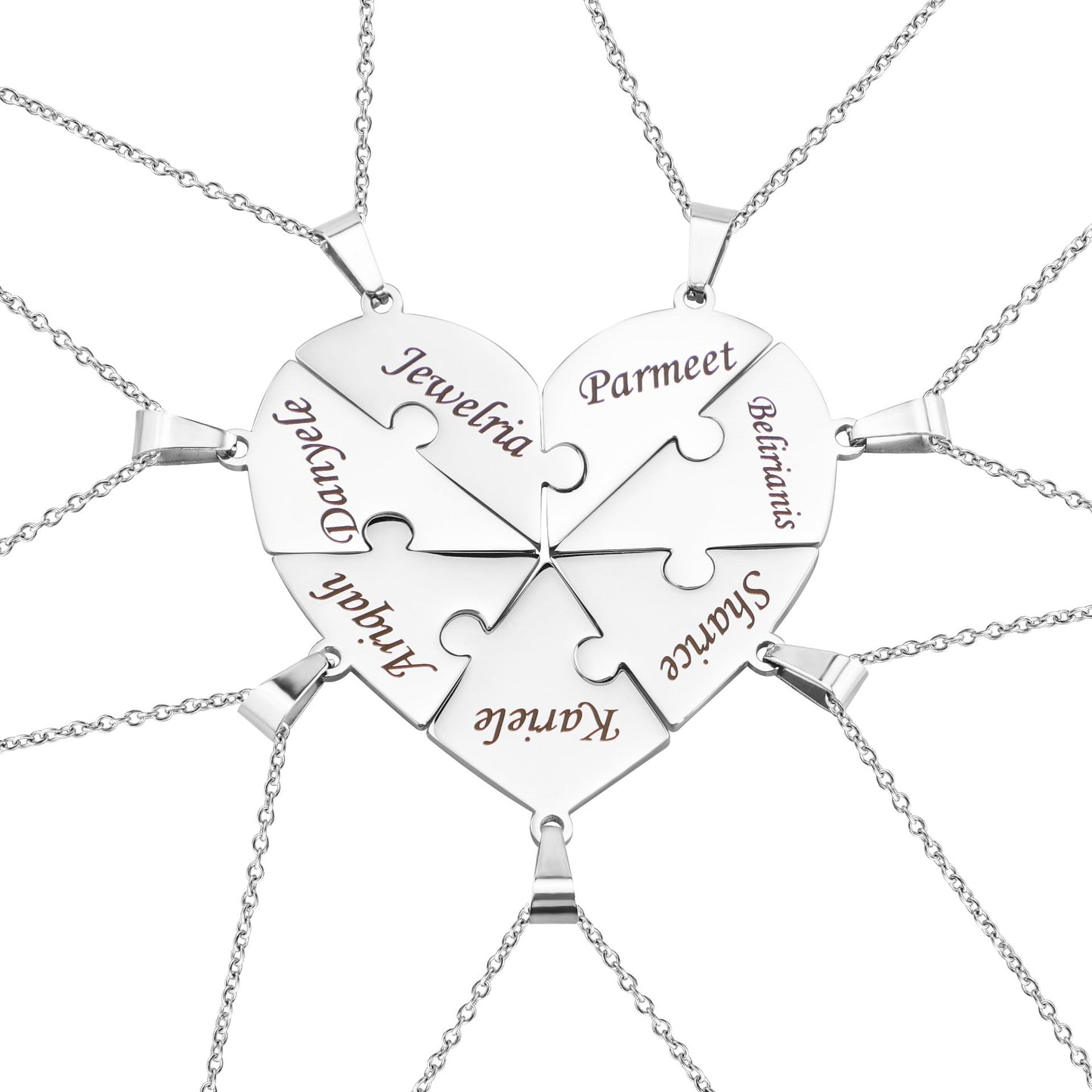 BowLift | Personalized Family Heart Puzzle Necklace