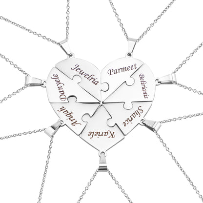 BowLift | Personalized Family Heart Puzzle Necklace