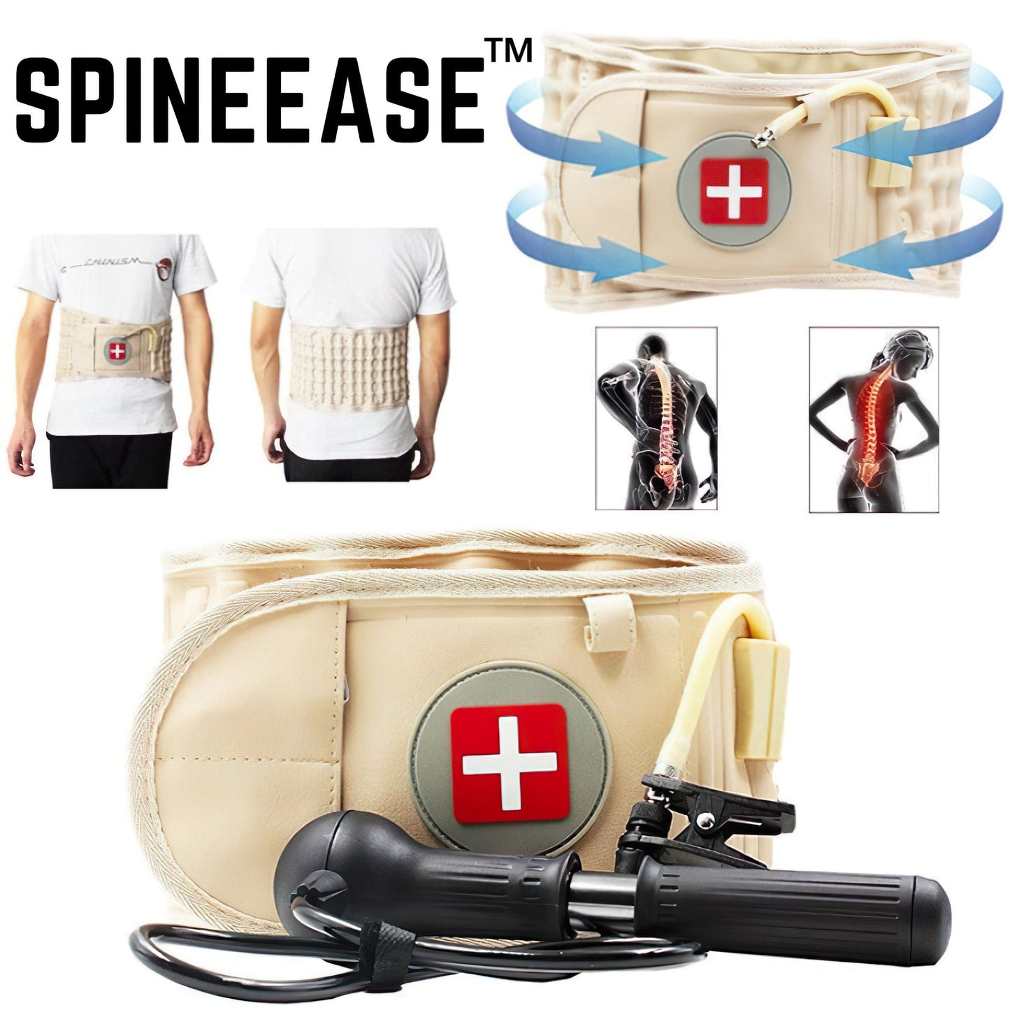 BowLift | Lumbar Decompression Belt | Back Support Brace for Pain Relief & Posture | Adjustable 73–122cm