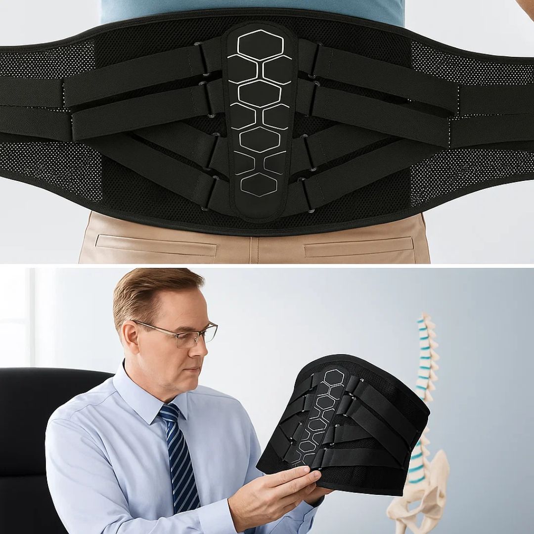 Ultra-Breathable Lower Back Brace - Lightweight Stabilizing Wrap for Pain Relief and Posture Support Skanto