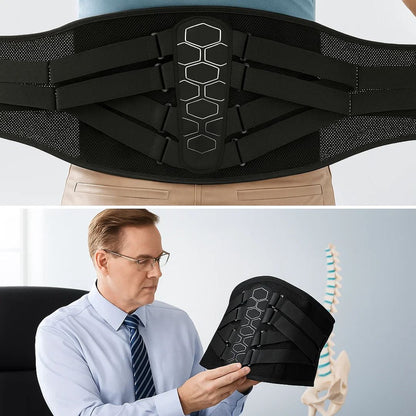 Ultra-Breathable Lower Back Brace - Lightweight Stabilizing Wrap for Pain Relief and Posture Support Skanto