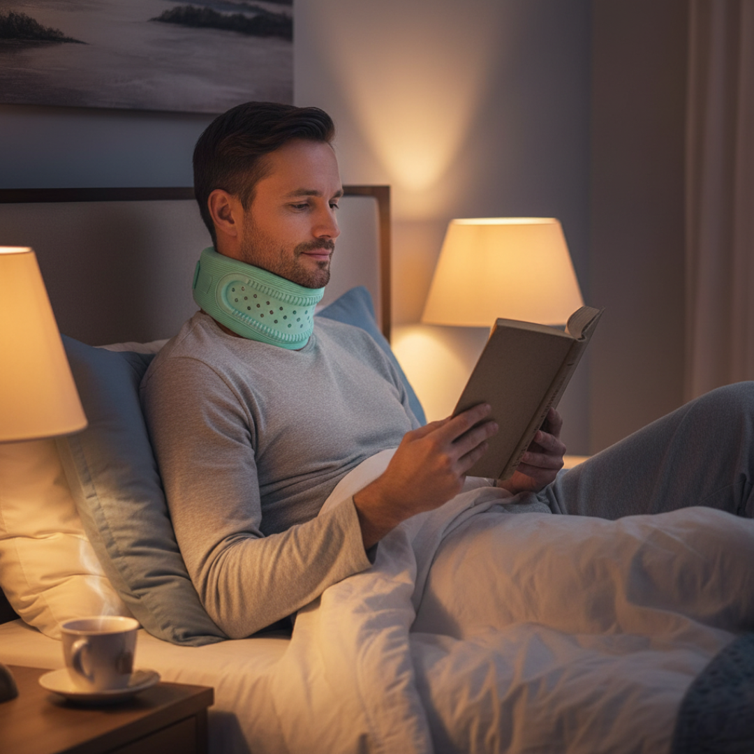 Lightweight Neck Support Brace – Foam Cushioning Breathable Design – Pain Relief for Office & Sleep Bowlift