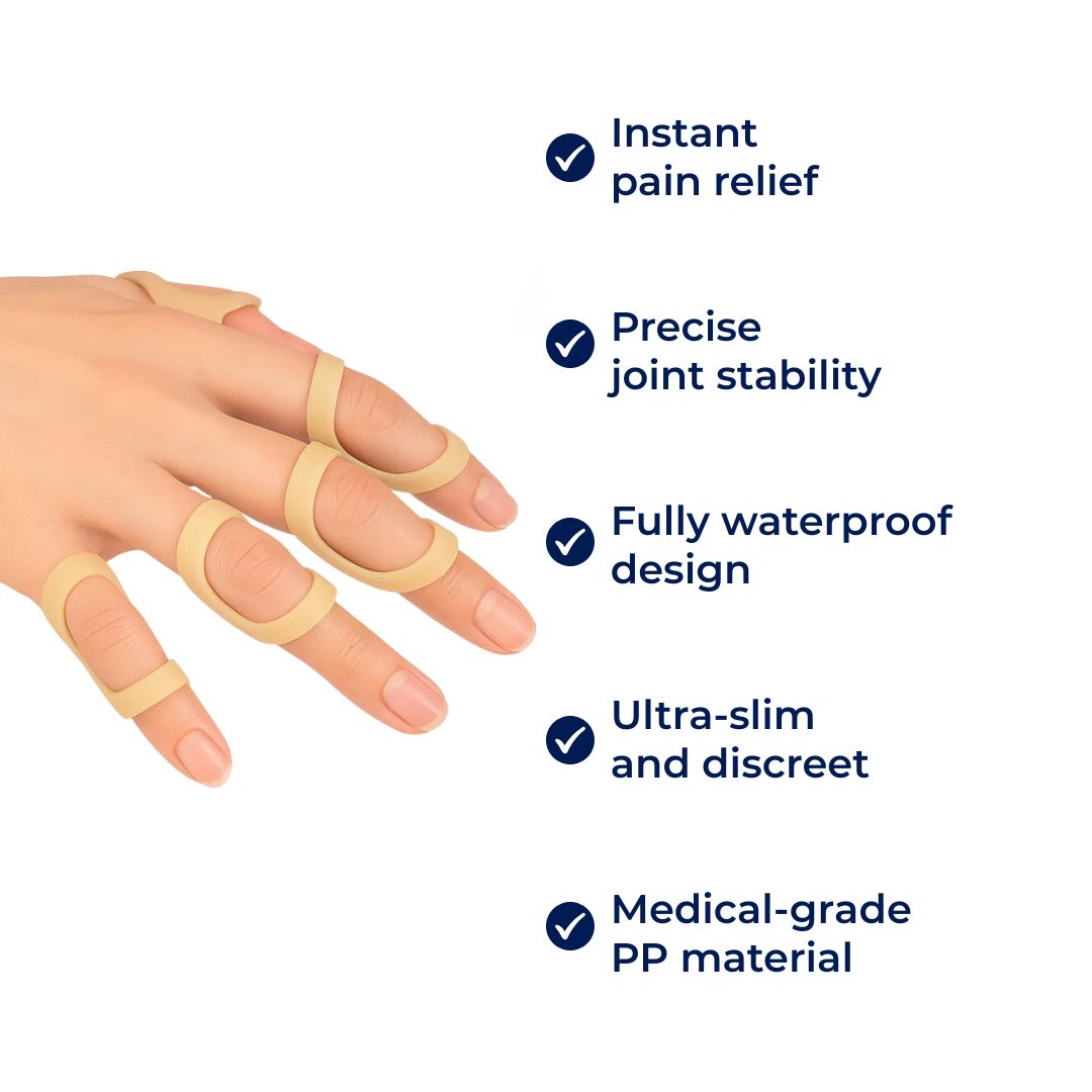 8 Ring Splint – Pain Relief Stability – Waterproof Plastic – Daily Use for Finger Strain Cold
