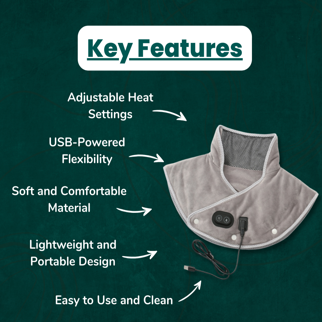 BowLift | Neck Heating Pad & Massager | Neck and Shoulder Heat for Muscle Relaxation | Adjustable Settings for Stress Relief | Targeted Neck Pain and Relaxation