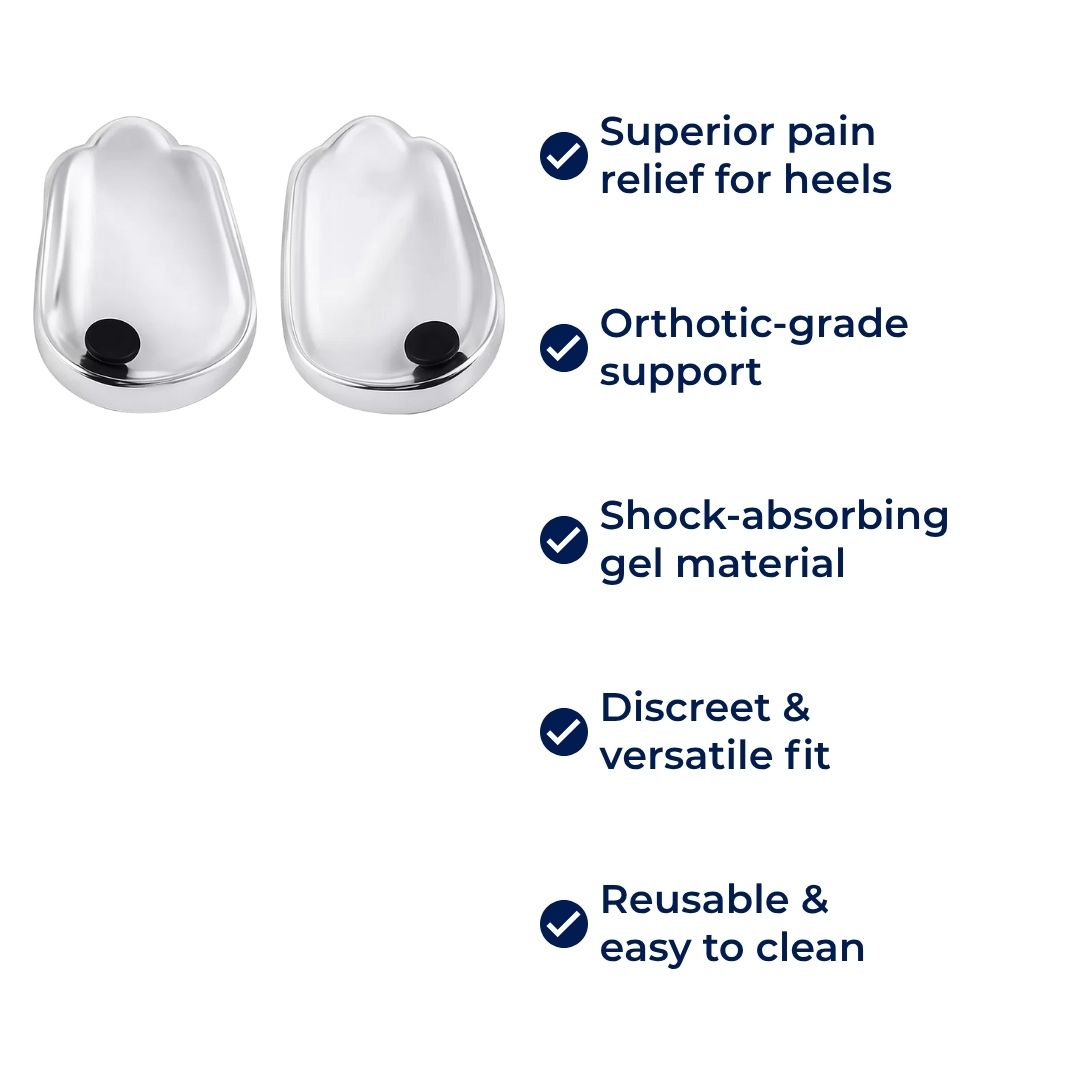 HeelGuard | Silicone Gel Heel Cups – Heel Pain Relief – Shock Absorbing Pad – Orthopedic Support for Daily Comfort Skanto