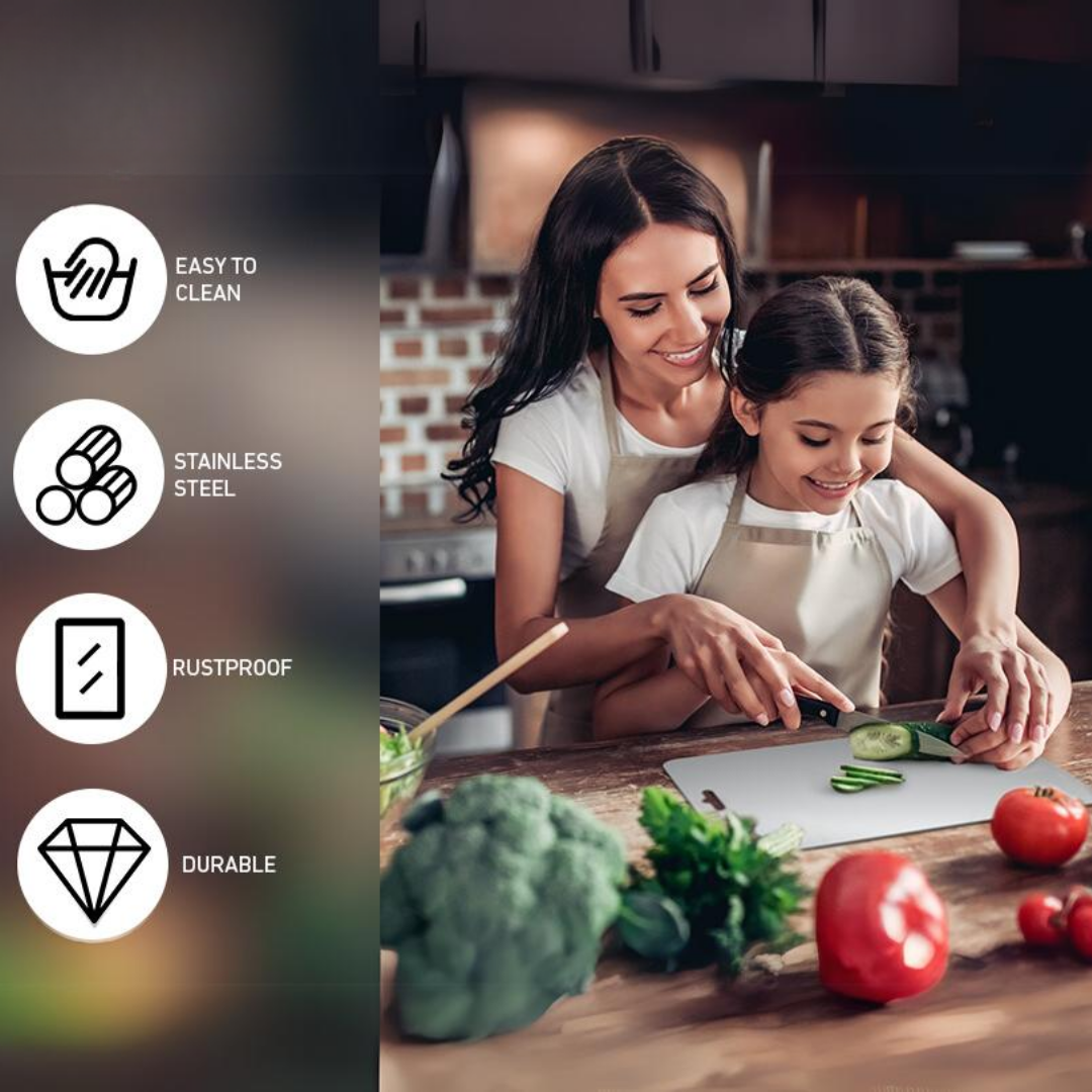 Skanto | Premium Stainless Steel Cutting Board - Stain & Scratch Resistant