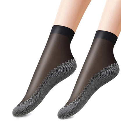 BowLift | Silky Anti-Slip Cotton Socks, 5 Pairs