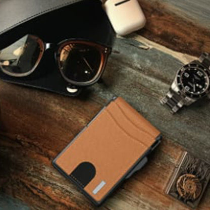 BowLift | Men's Business Style PU Leather Card Slots for AirTag