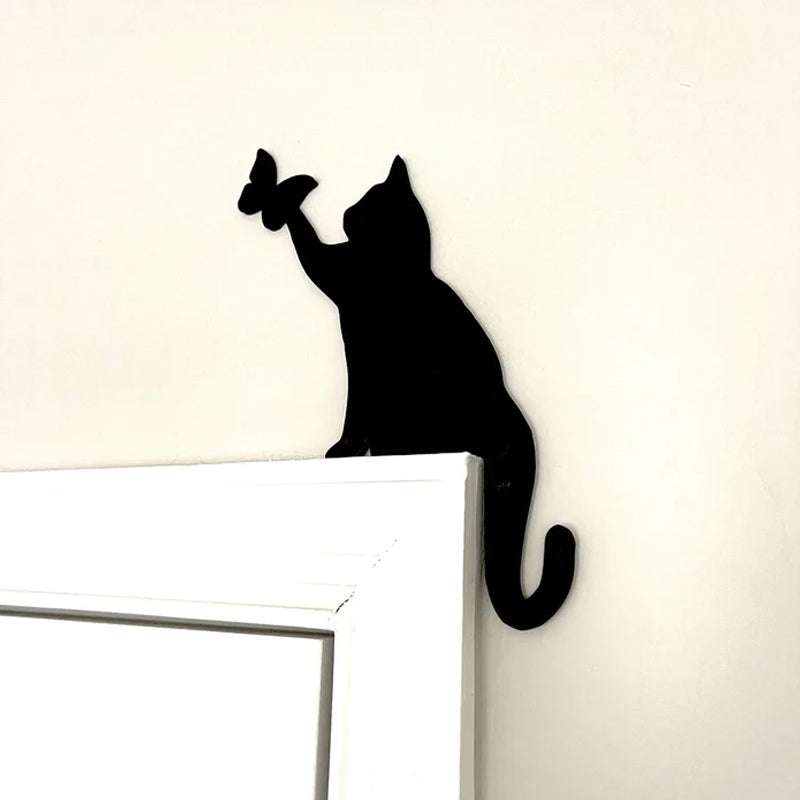 Skanto | Black Cat Door Corner Sign Decoration