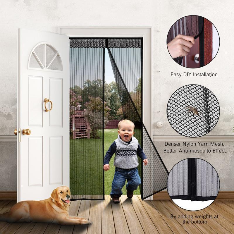 Magnetic fly screen door with full-frame Velcro closure