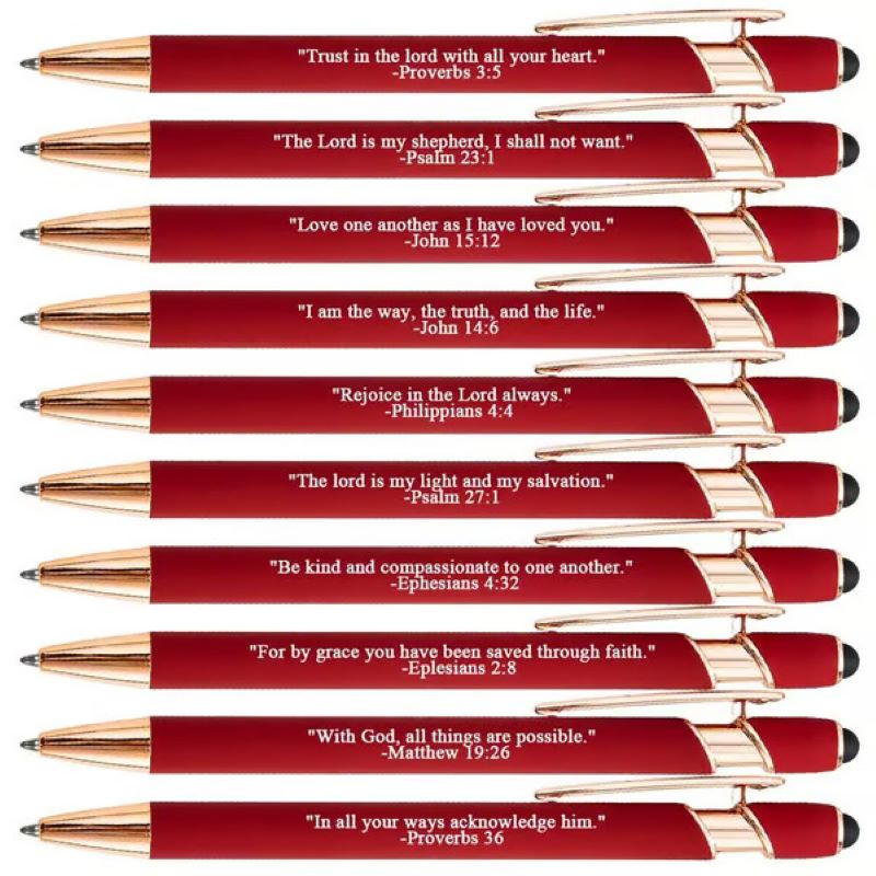 Premium Comfort Ballpoint Pens with Bible Verses – 10 Pieces