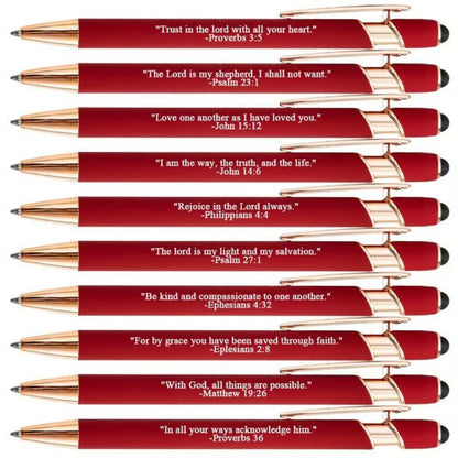 Premium Comfort Ballpoint Pens with Bible Verses – 10 Pieces