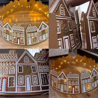 Skanto | LED Christmas Tree Skirt – Gingerbread House Design in PVC
