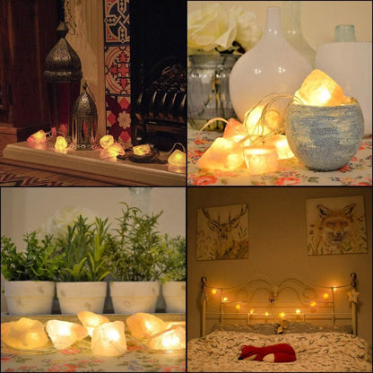 Skanto | SolaraGleam Himalaya Salt Light Source | Warm Amber Light | Portable Natural Crystal Decoration for Home