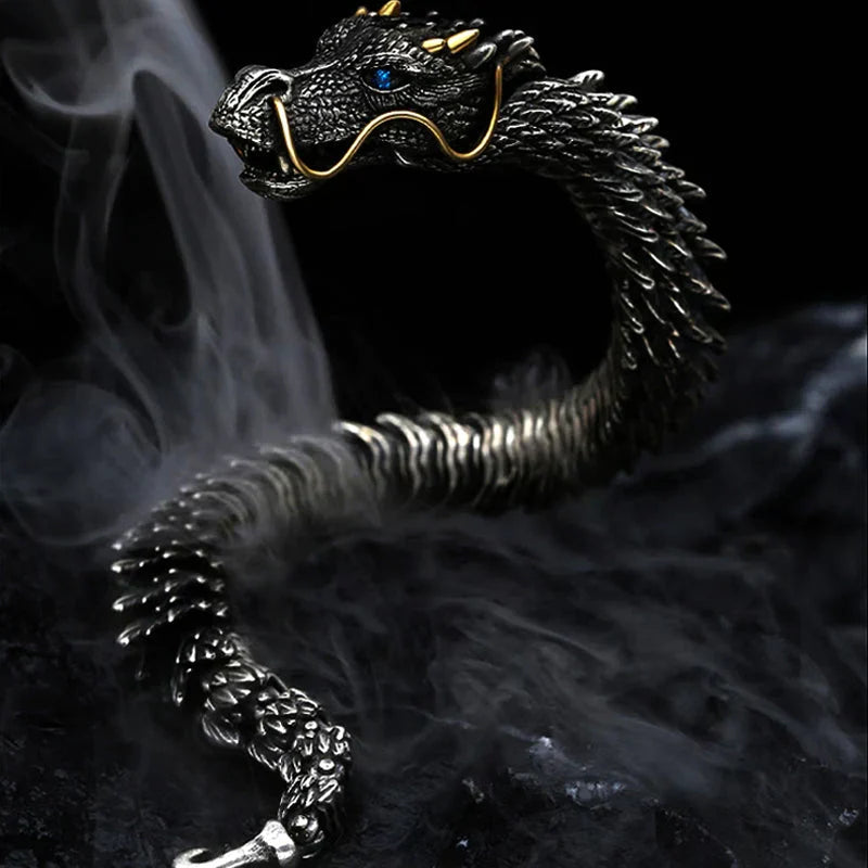 Skanto | Silver Handmade Dragon Chain Bracelet