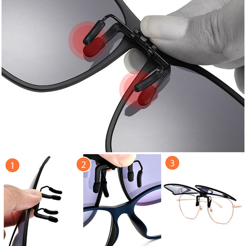 Karnz | New polarized Clip-on folding sunglasses