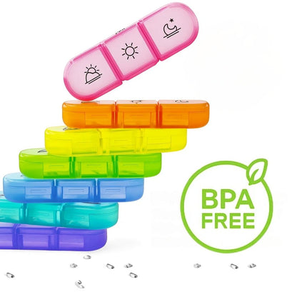 MediTrack | Weekly Pill Organizer – Improves Medication Adherence - Easy‑Open Large Compartments – BPA‑Free Durable – Travel & Seniors Bowlift