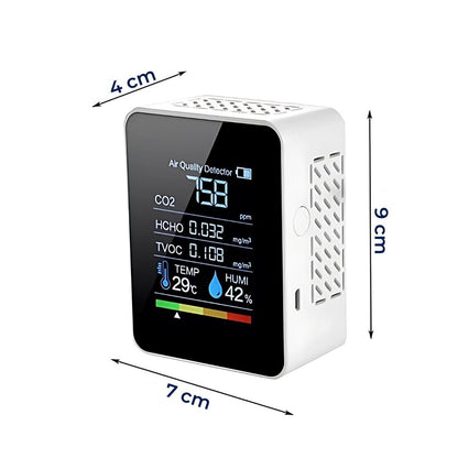AirSense Pro CO2 Carbon Dioxide Monitor Air Quality Detector | Real-time Alerts - Air Quality Meter - for Clean Air Skanto