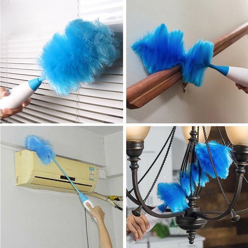 360° rotatable electric Spin Duster motorized duster with 2 brushes | Karnz