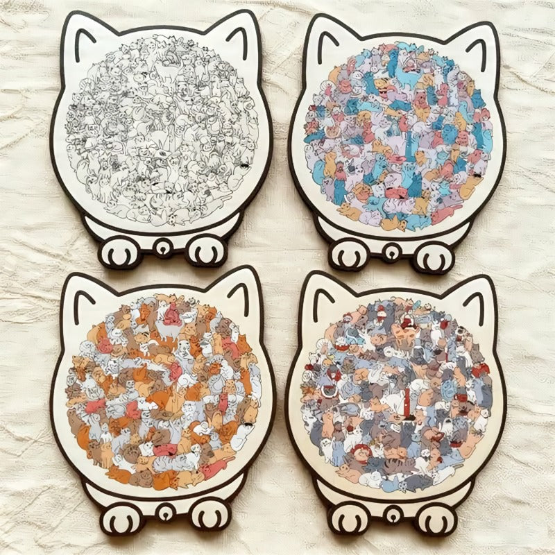 Skanto | 135-Piece Wooden Cat Puzzle