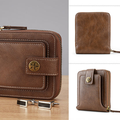 BowLift | Men's New Short Fashion Multi-Cards Horizontal Zipper Wallet
