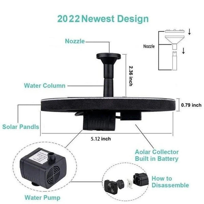 Skanto | Solar-Powered Bird Fountain with Light