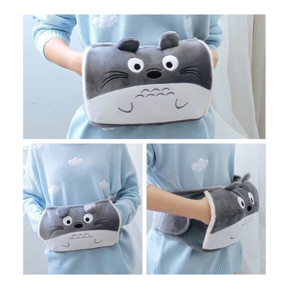 Refillable plush hot water bottle belt