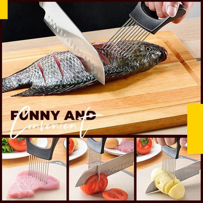 Stainless Steel Onion Cutter Holder, Food Slicers Assistant Tomato Slicer Holder | Bowlift